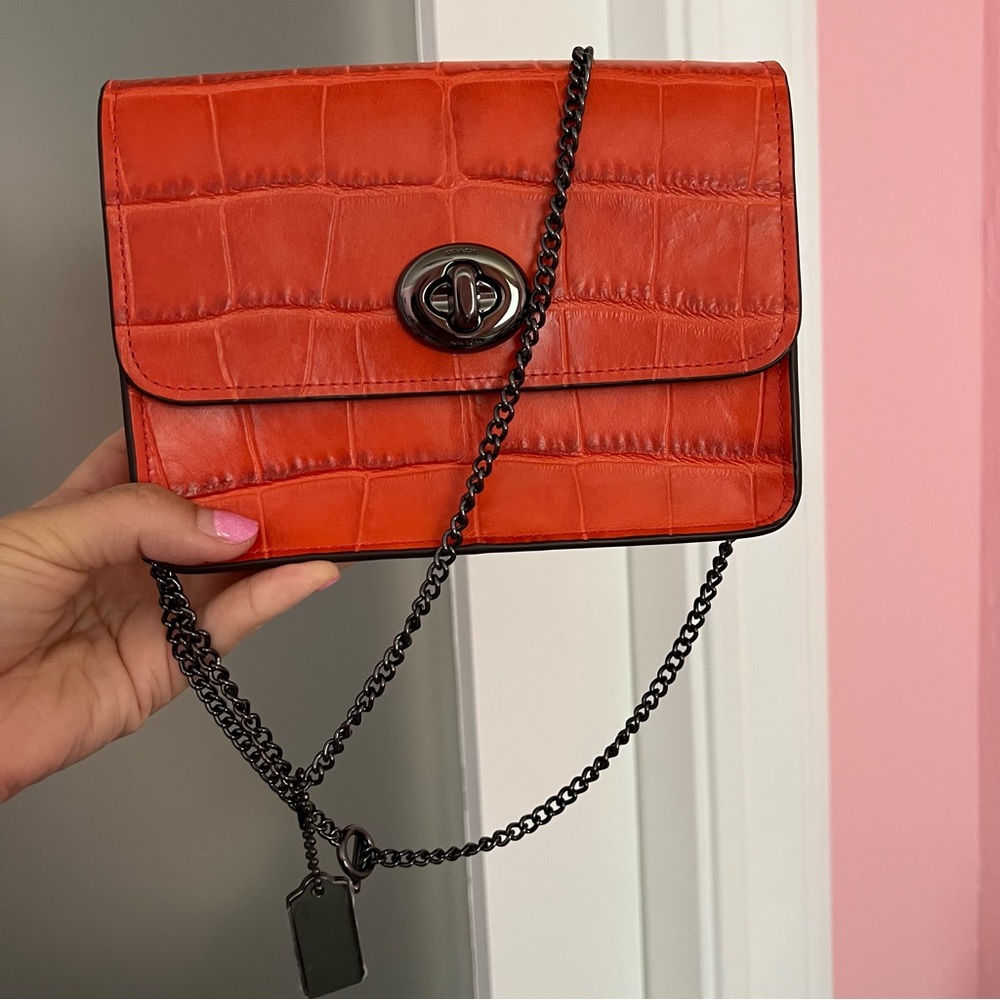 Coach mini box crossbody bag NWT chain bag